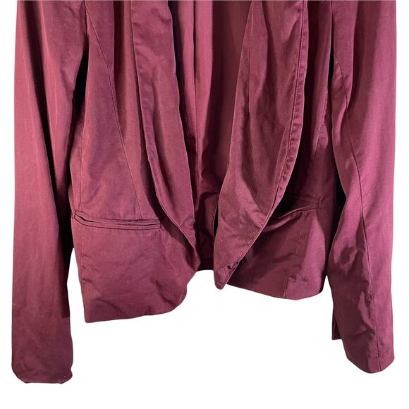 LOFT Women's Open Front Blazer Jacket Burgundy Size Small Career Office Siren - Picture 5 of 7